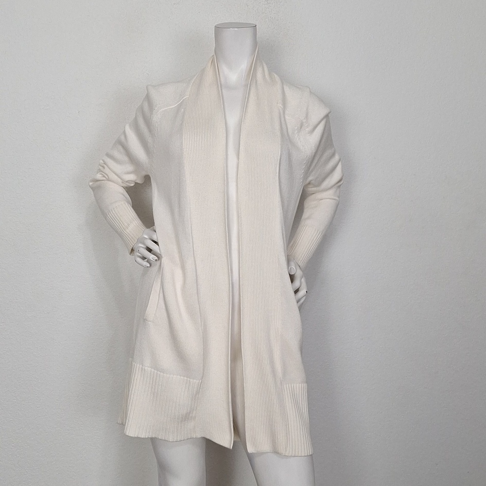 Banana Republic Off White Neutral Open Front Cozy Longline Cardigan Size S